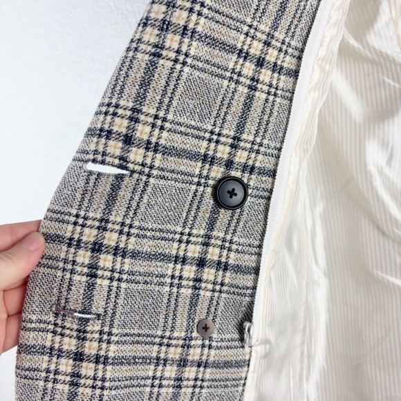 Veronica Beard Oria Double Breasted Dickey Jacket Blazer Black Tan Size 2 - Picture 4 of 10